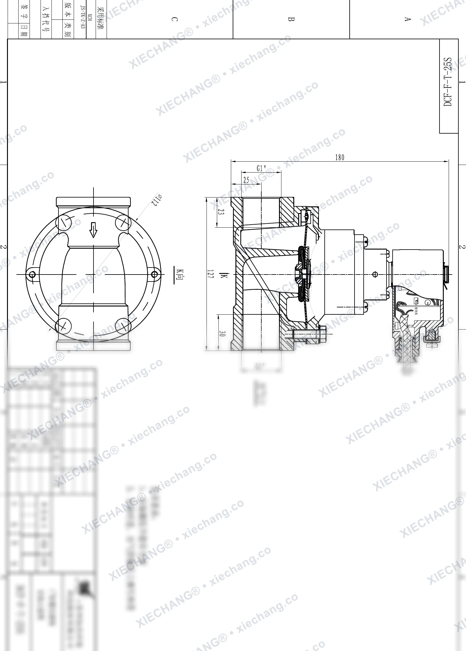 DCF-F-T-25S · 1" (DN25) · katup pulse tipe lurus (straight-through) explosion-proof — Gambar pemasangan