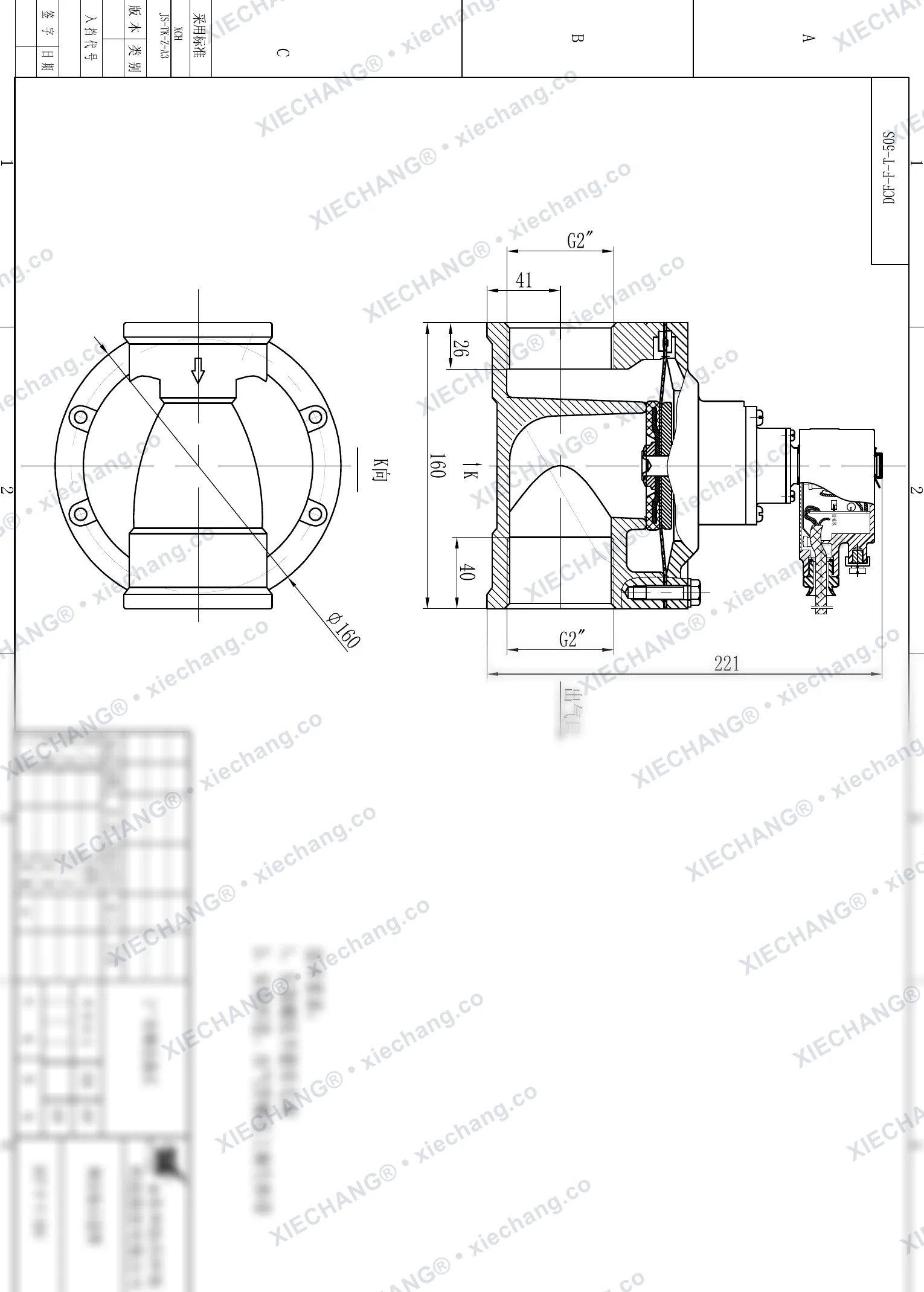 DCF-F-T-50S · 2" · katup pulse tipe lurus (straight-through) explosion-proof — Gambar pemasangan