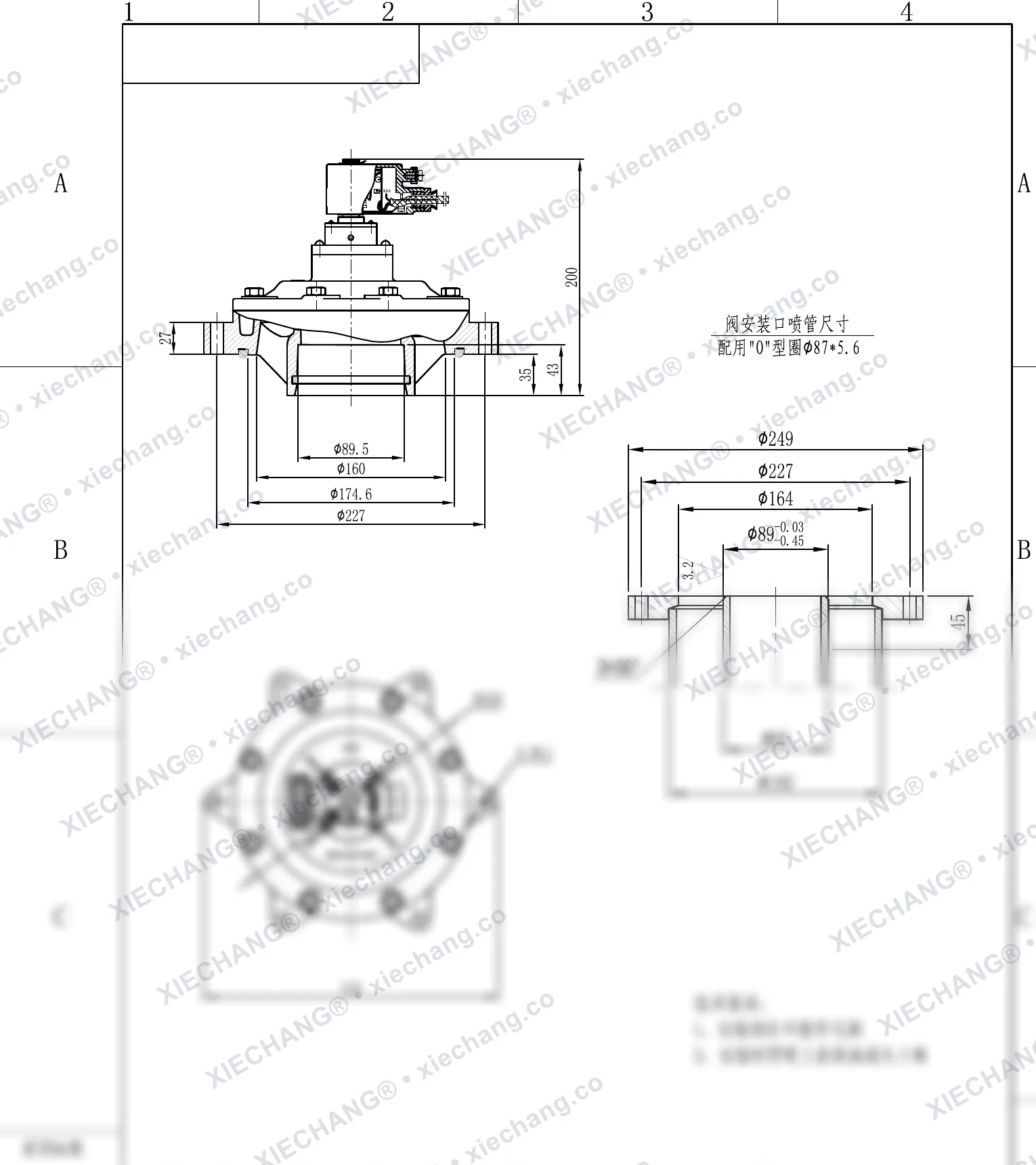DCF-F-Y-76S(O-ring standar) · 3" · katup pulse tipe benam (immersed) explosion-proof — Gambar pemasangan