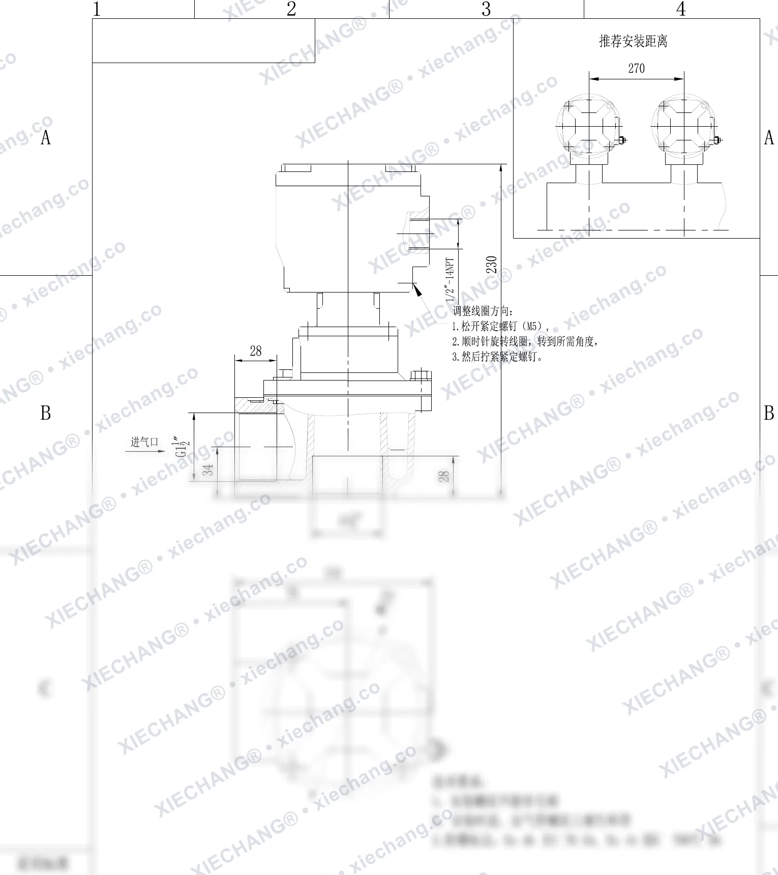 DCF-F2-Z-40S · 1½" · katup pulse tipe siku (right-angle) explosion-proof — Gambar Pemasangan