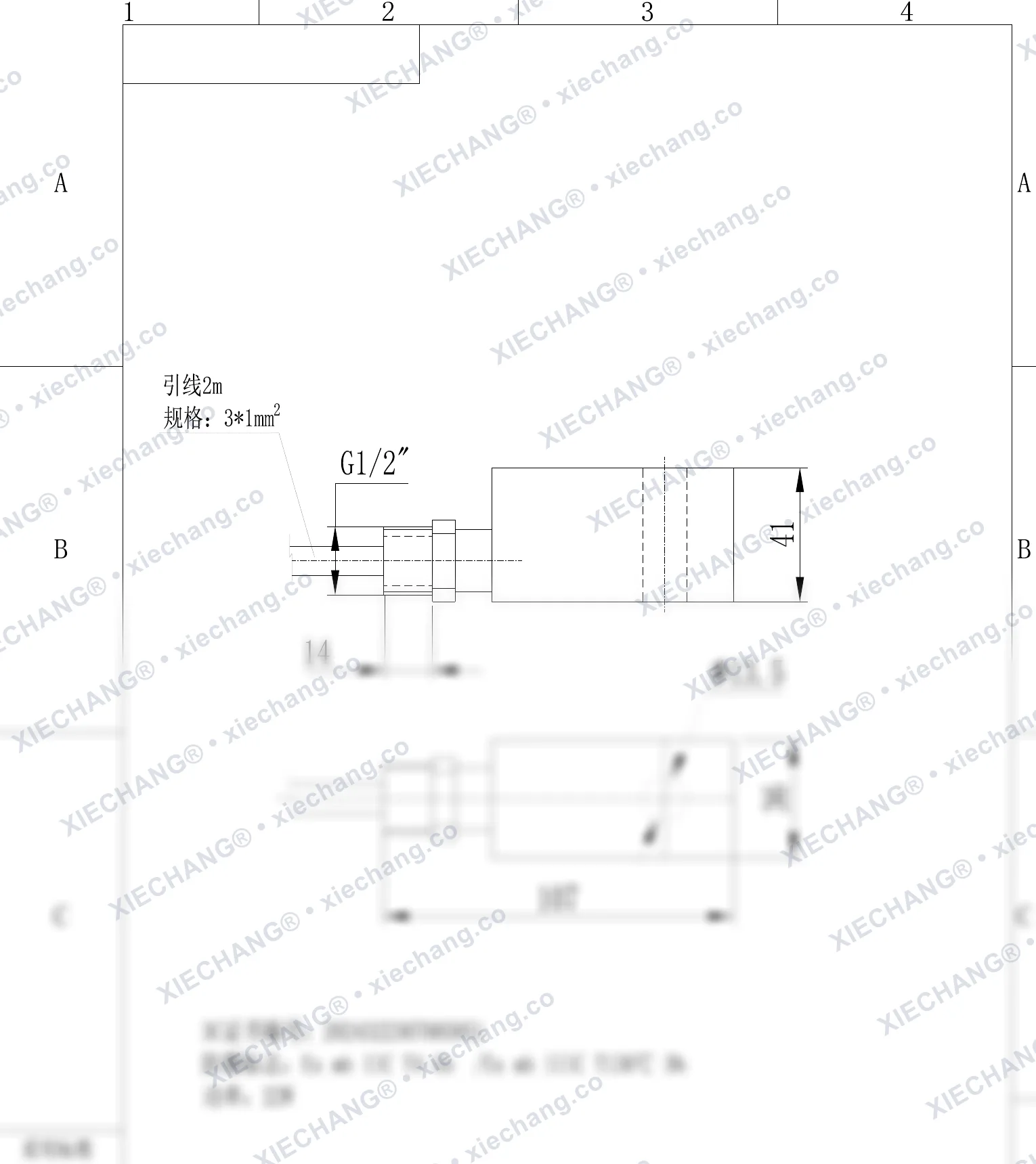 DCF-TZ-XQA-F-00 (24V) · koil solenoid explosion-proof (kustom seri F1) — Gambar pemasangan
