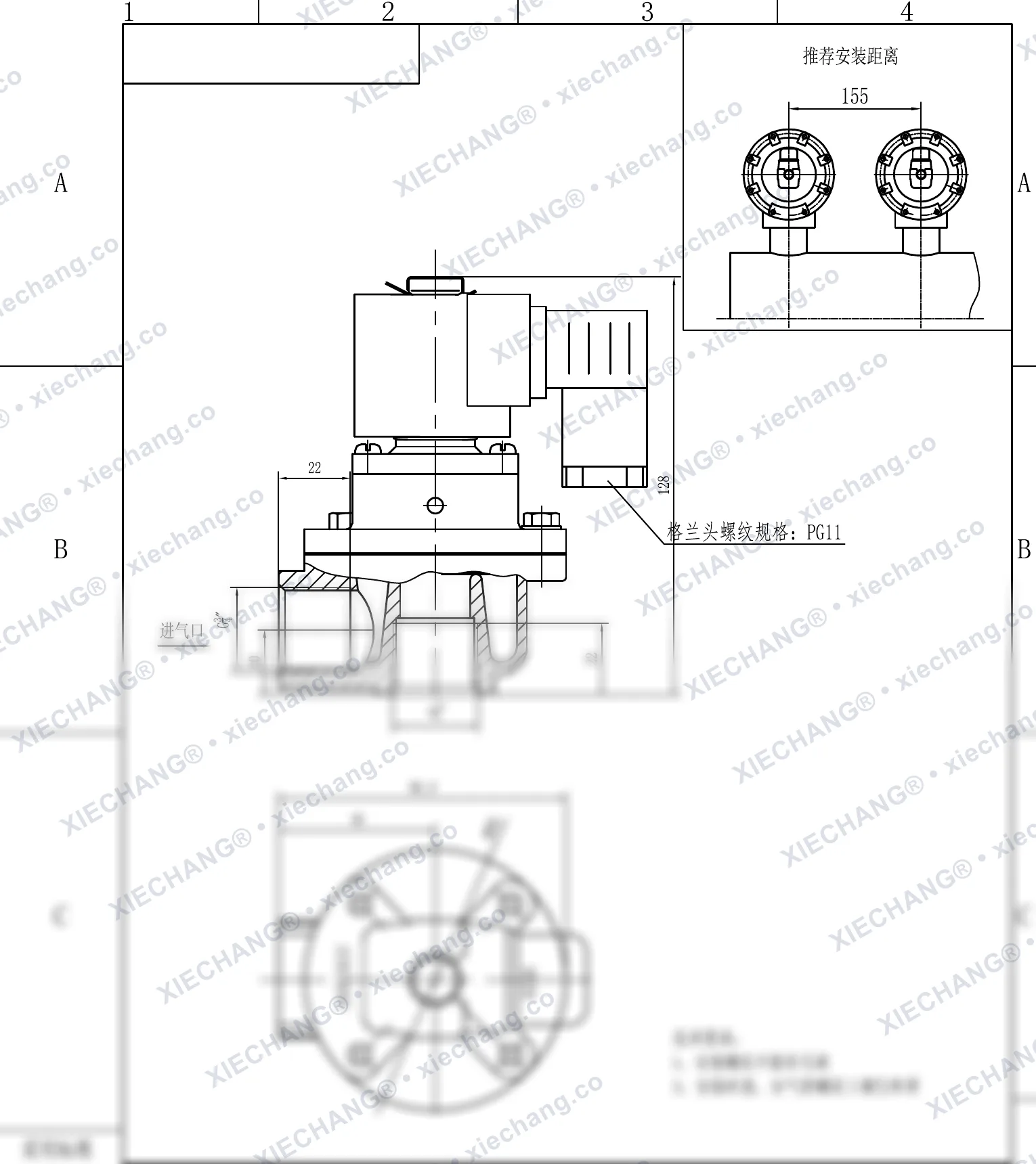 DCF-Z-20 · 3/4" · katup pulse tipe siku (right-angle) — Gambar pemasangan