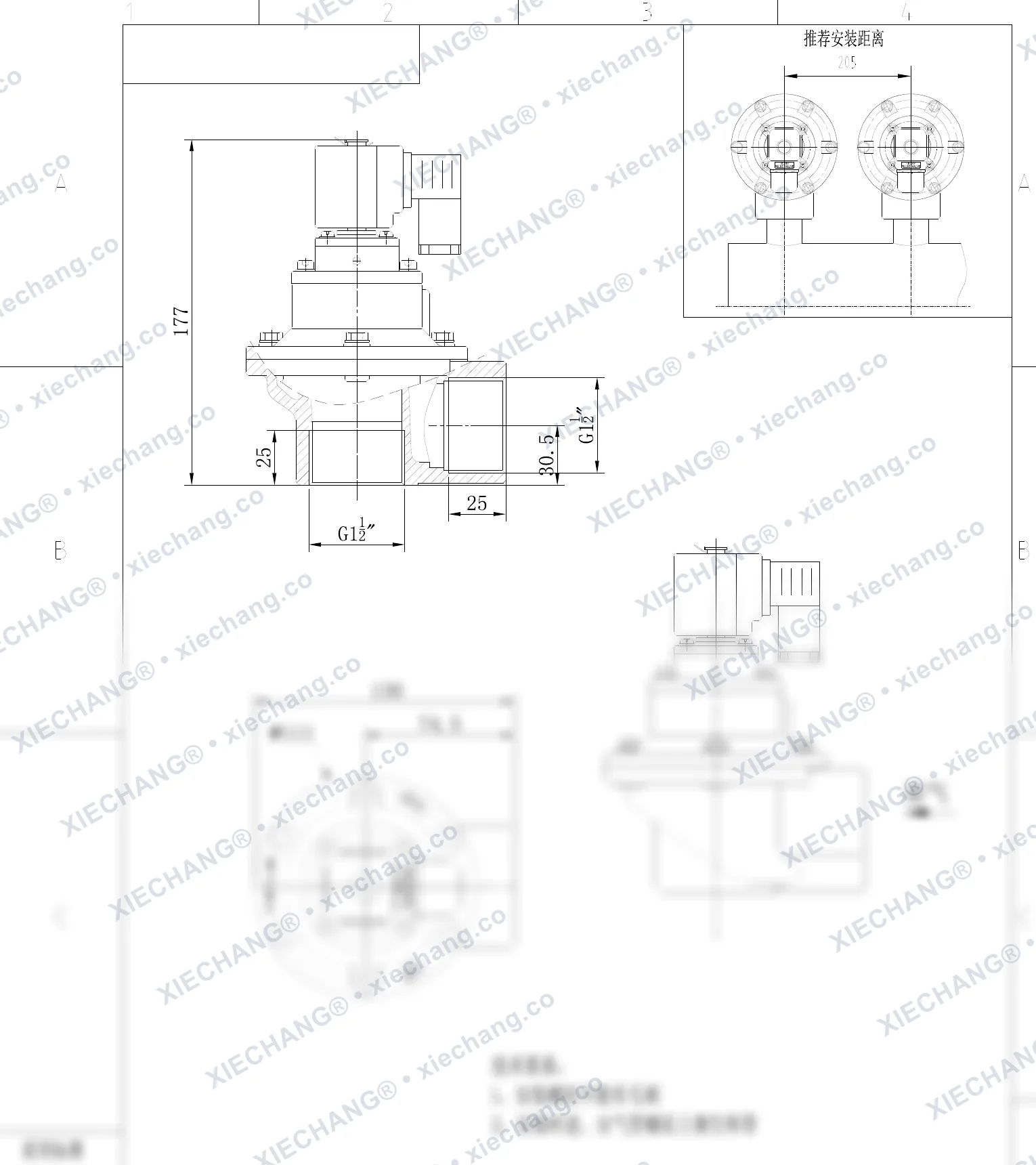 DCF-Z-40S-C · 1½" · katup pulse tipe siku (right-angle) — Gambar pemasangan