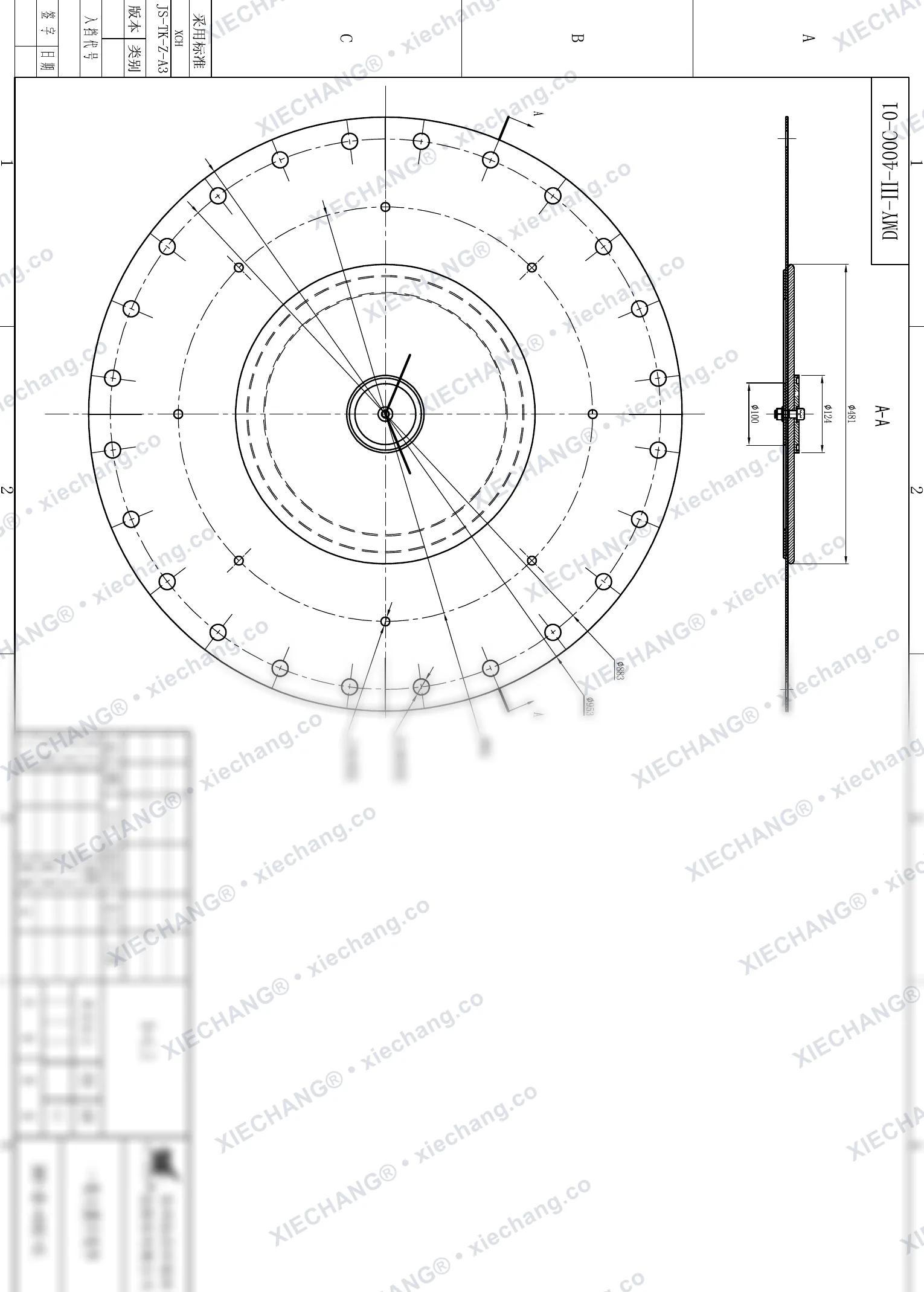 DMY-Ⅲ-400C-01 · DN400 · rakitan diafragma (tahap pertama / primer besar, 16 inch) — Gambar perakitan