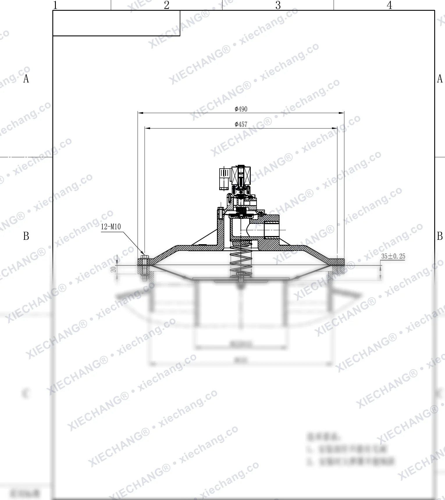 DMY-III-200C · 8 inci · katup pulse tekanan rendah tipe benam (immersed) — Gambar pemasangan