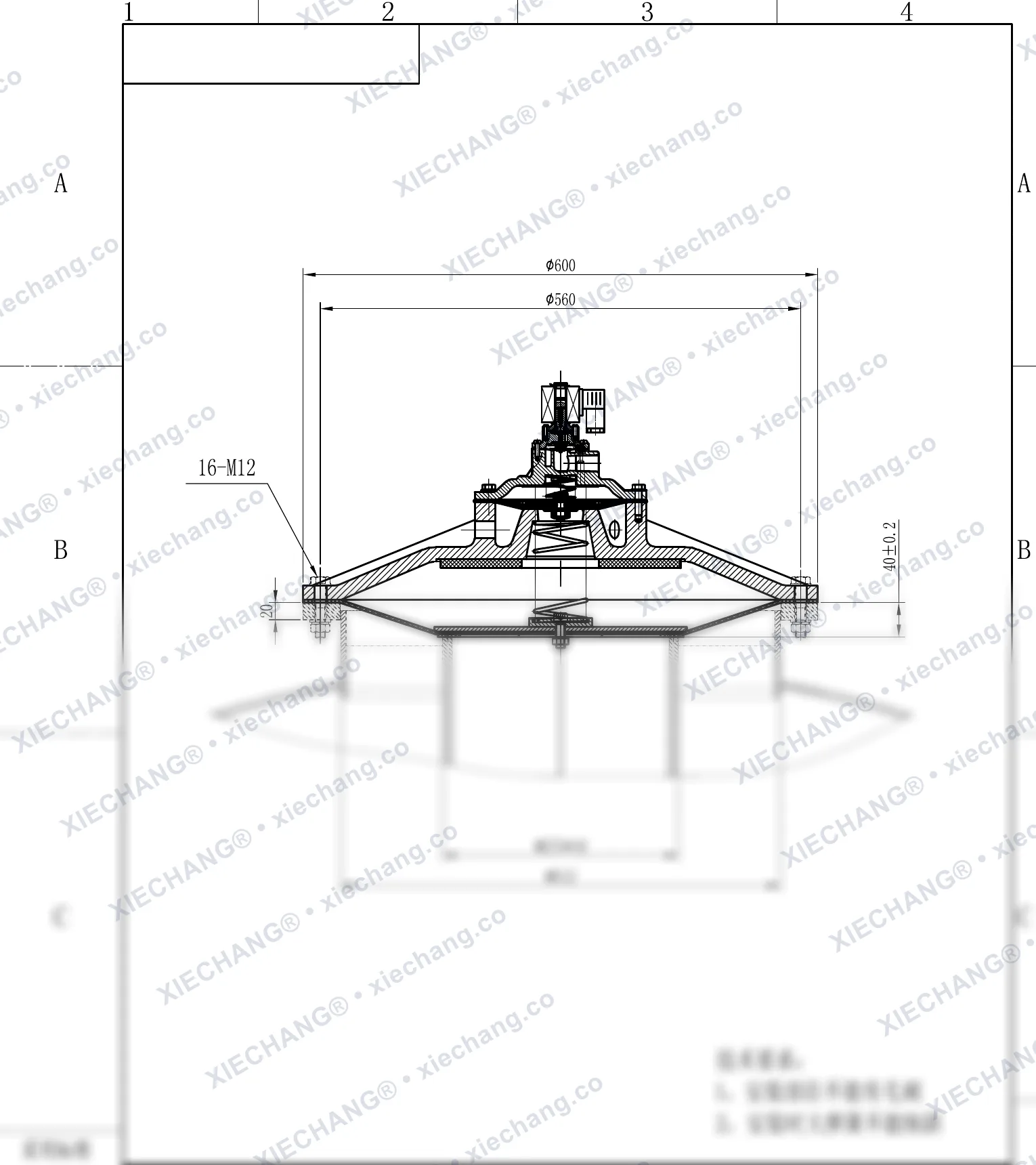 DMY-III-250C · 10 inci · katup pulse tekanan rendah tipe benam (immersed) — Gambar pemasangan