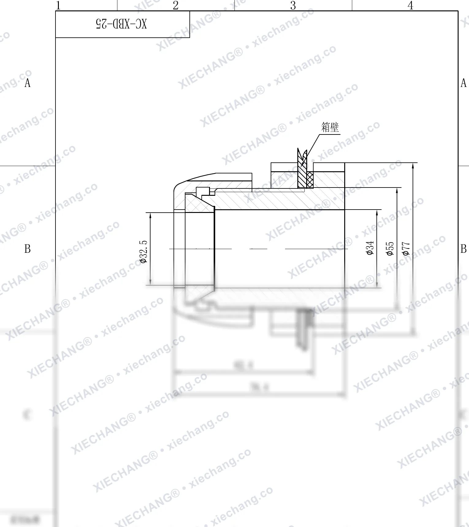 XC-XBD-25 · DN25 · konektor bulkhead ulir tunggal — Gambar pemasangan