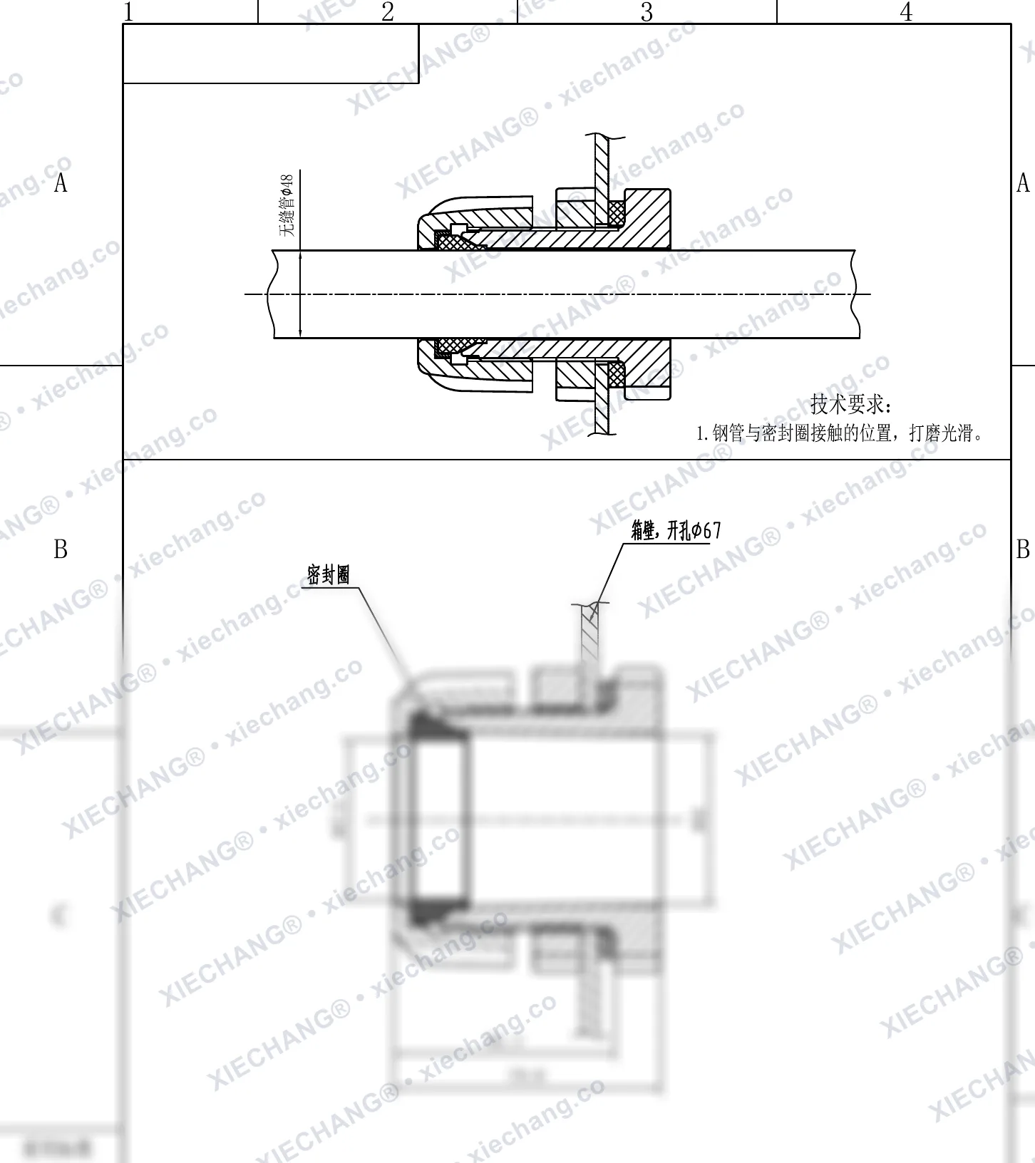 XC-XBD-40 · 40 · konektor bulkhead (konektor dinding boks ulir tunggal) — Gambar pemasangan