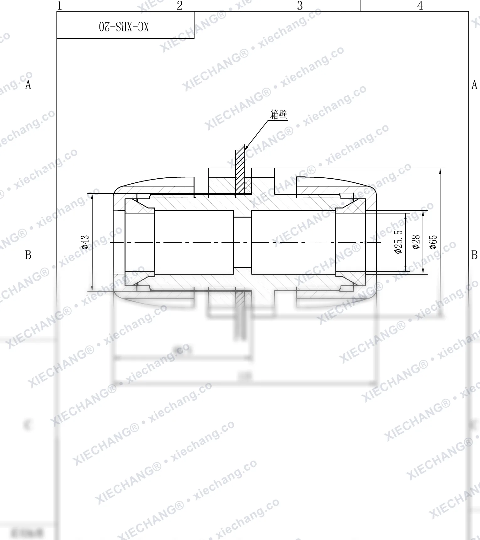 XC-XBS-20 · DN20 · konektor bulkhead ulir ganda — Gambar pemasangan