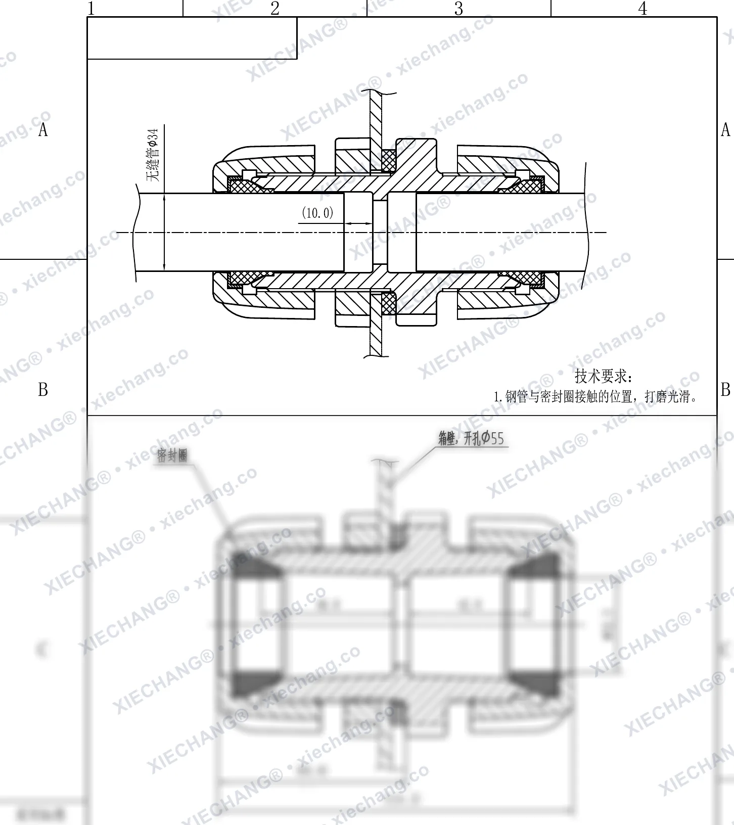 XC-XBS-25 · 25 · konektor bulkhead (konektor dinding boks ulir ganda) — Gambar pemasangan