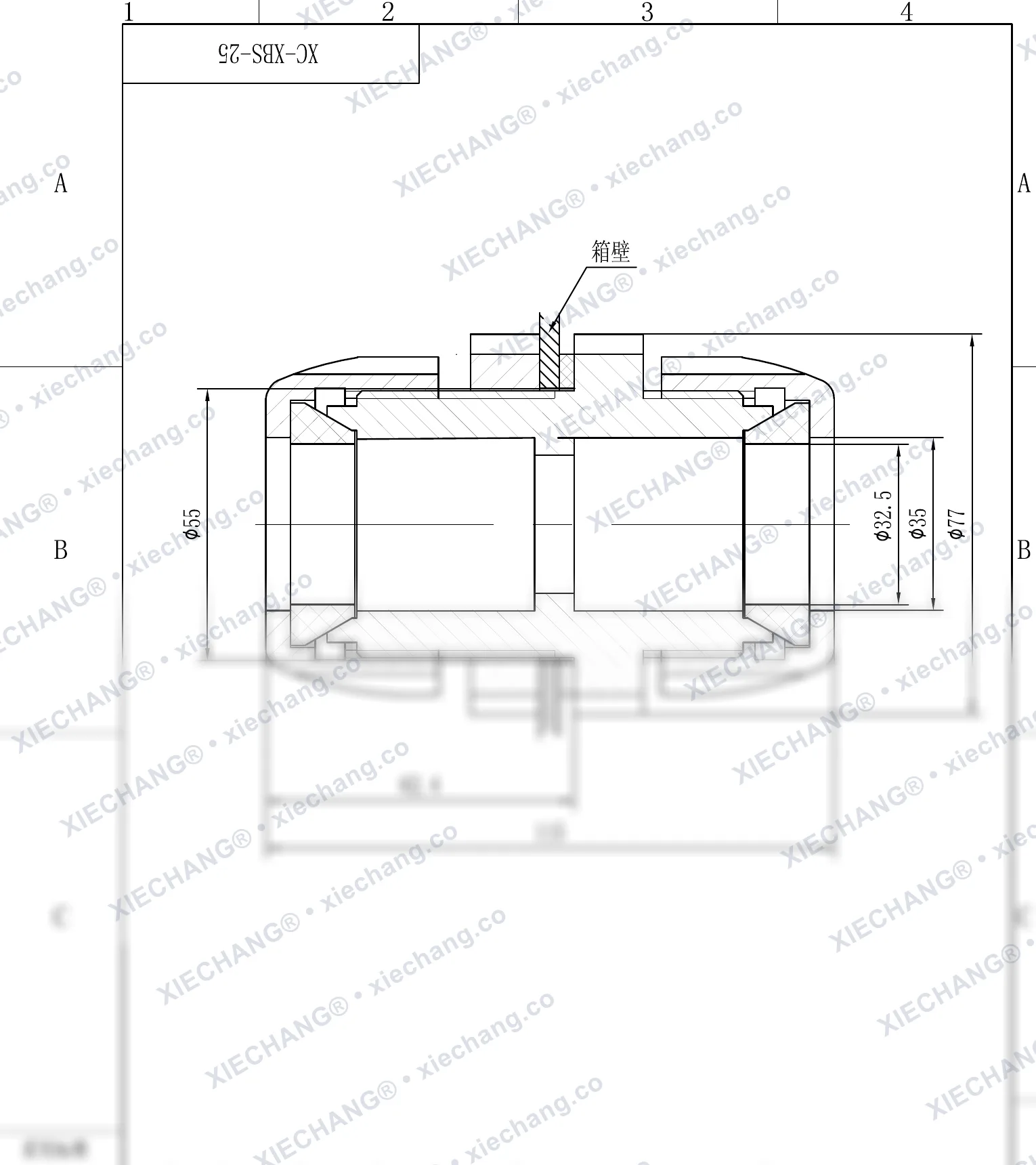 XC-XBS-25 · DN25 · konektor bulkhead ulir ganda — Gambar pemasangan